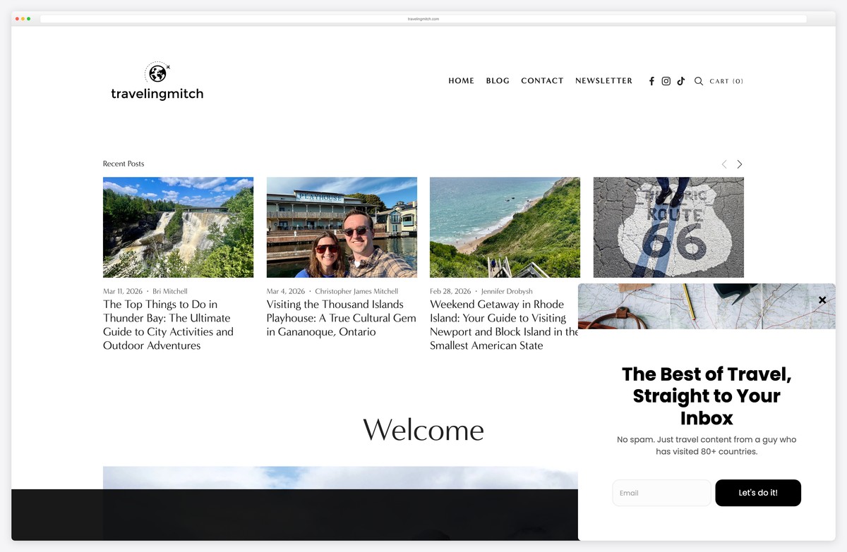 traveling mitch adventure travel blog squarespace example