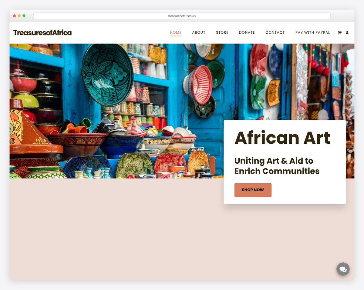 treasures of africa site123 website example