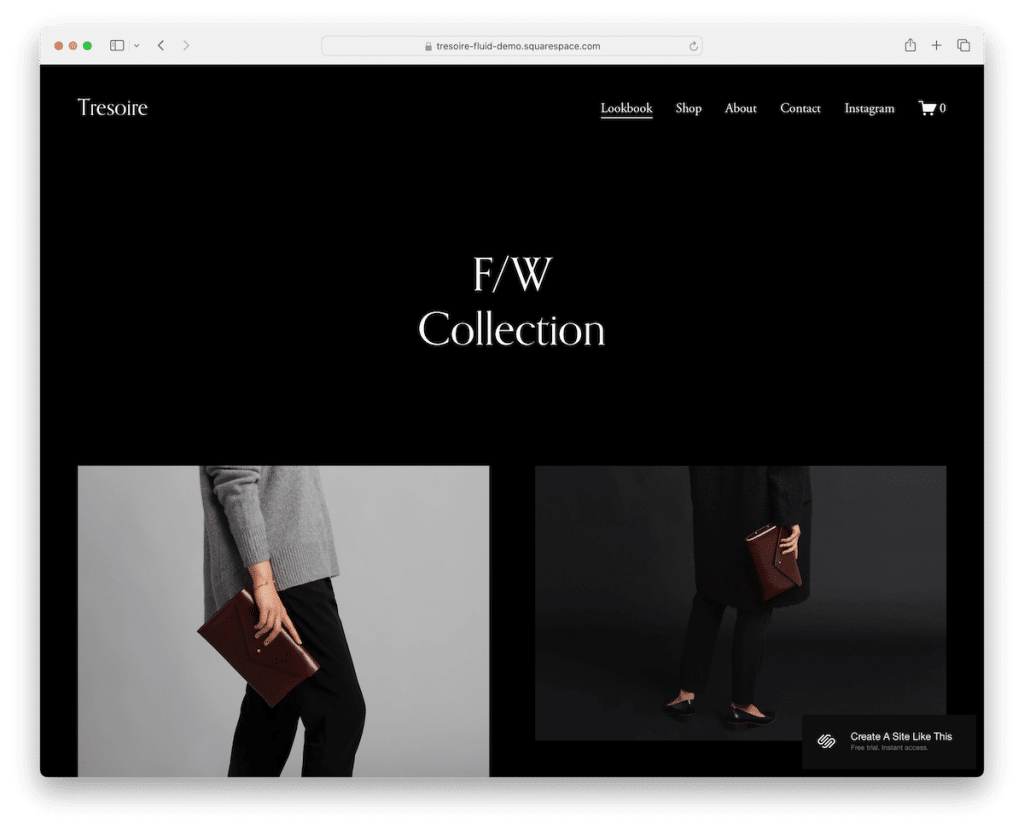 tresoire squarespace jewelry template