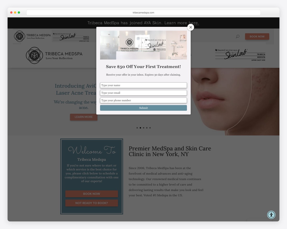 tribeca medspa website