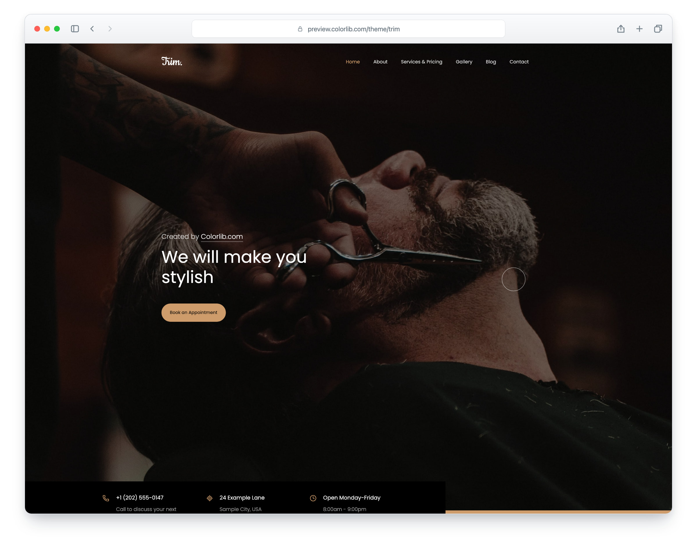 Trim website template
