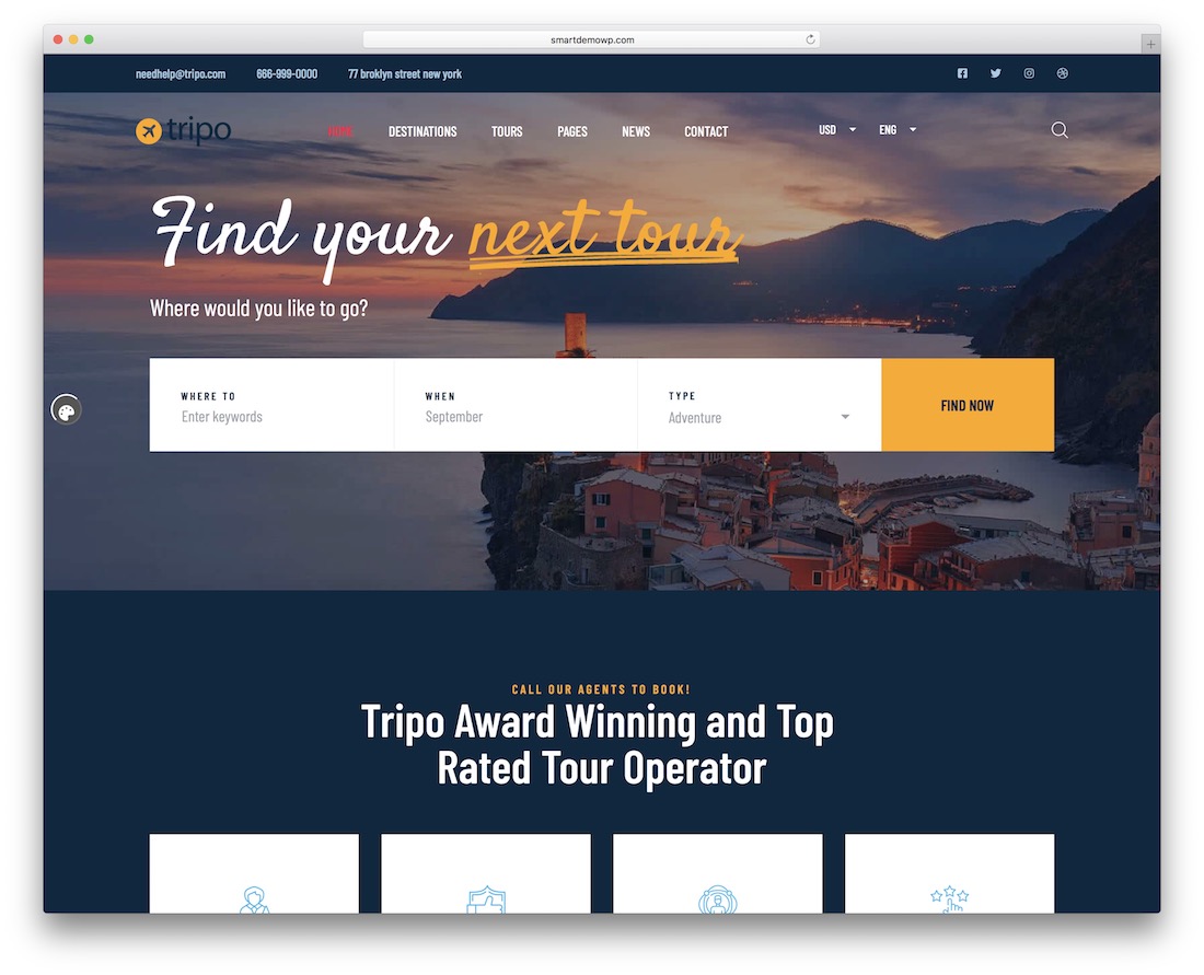 tripo travel website template