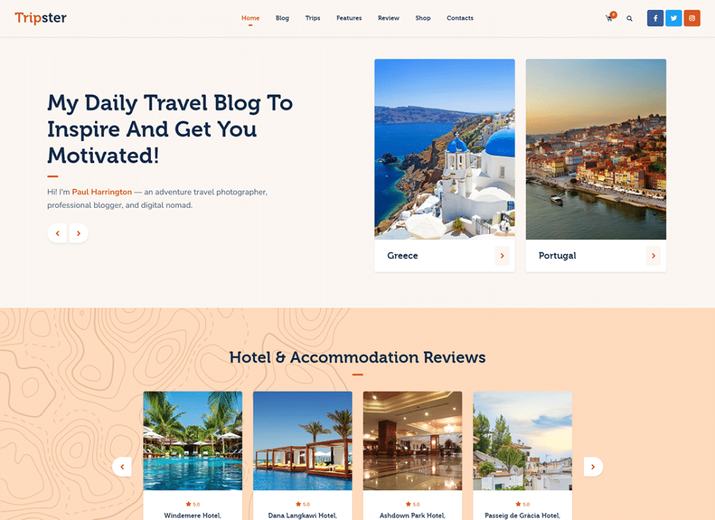 Tripster | Travel & Lifestyle WordPress Blog
