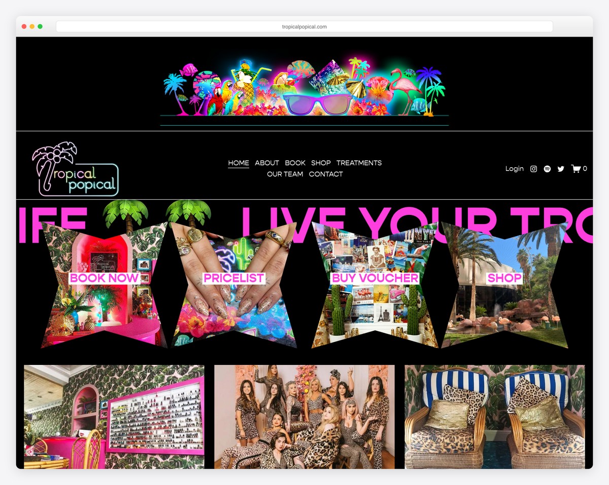 tropical popical website example