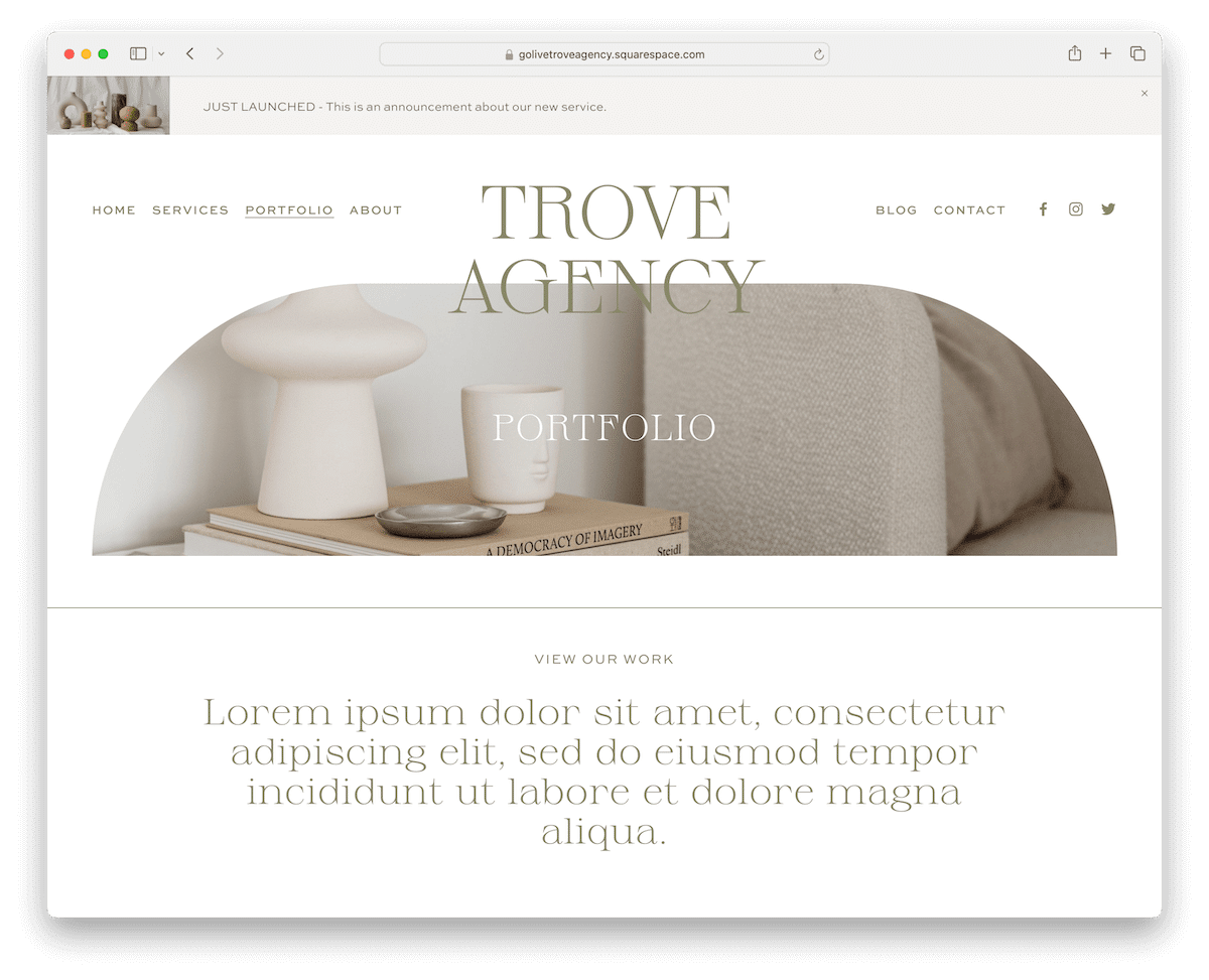 troves squarespace portfolio template