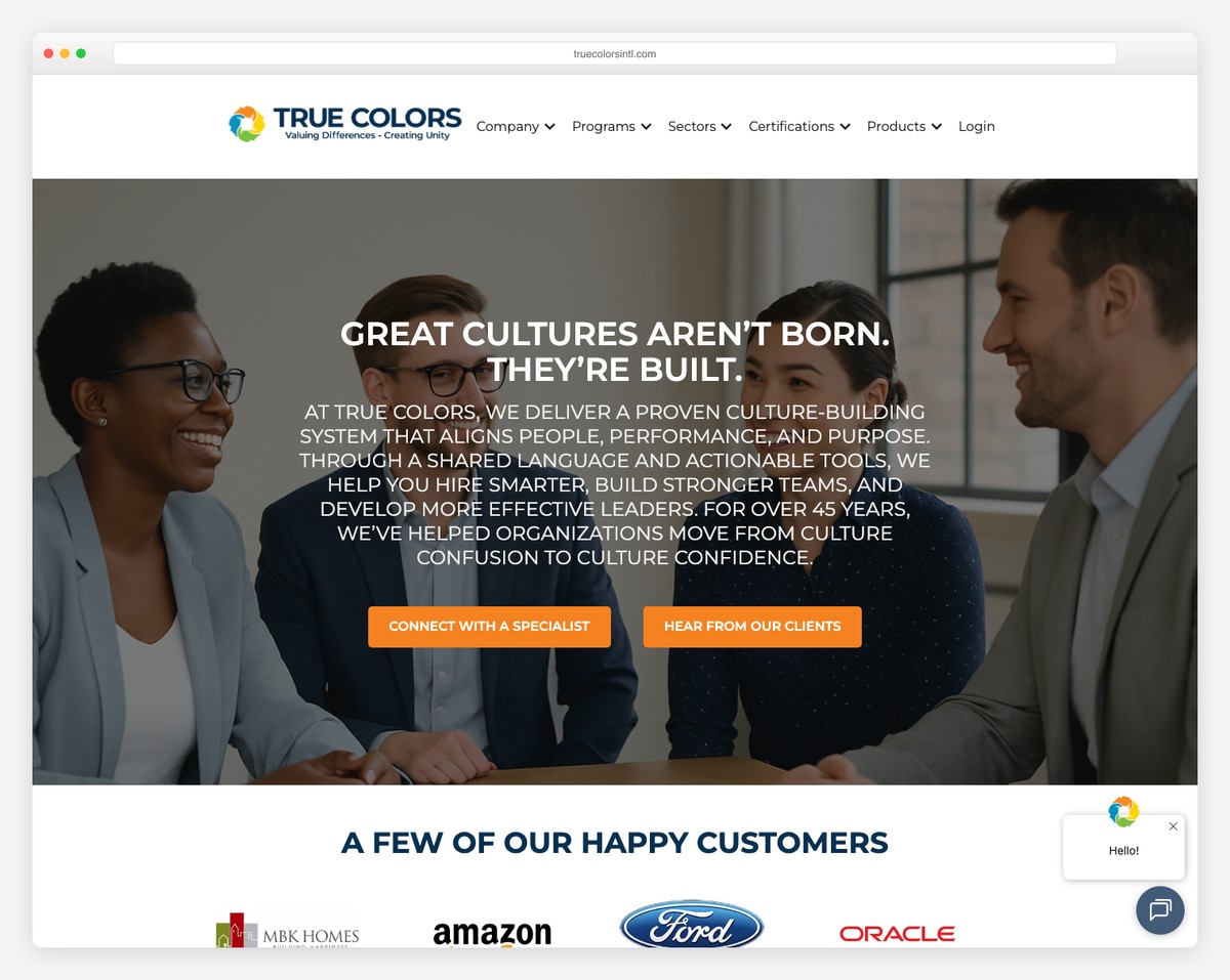 true colors international website example