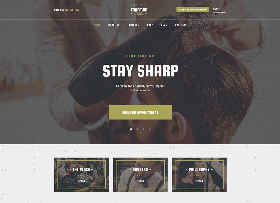 Trueman | Hairdressers & Barbershop WordPress Theme