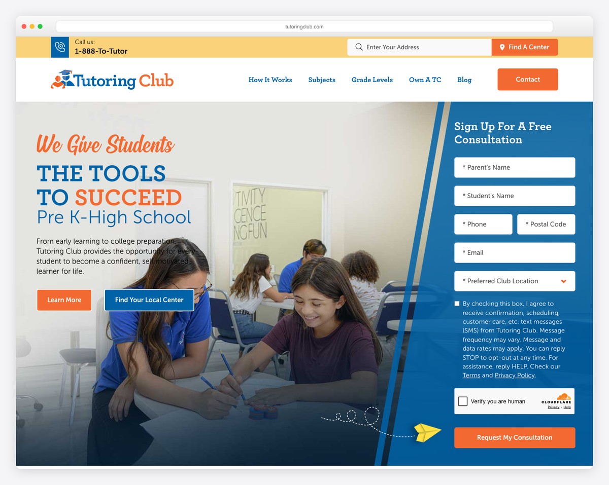 tutoring club website
