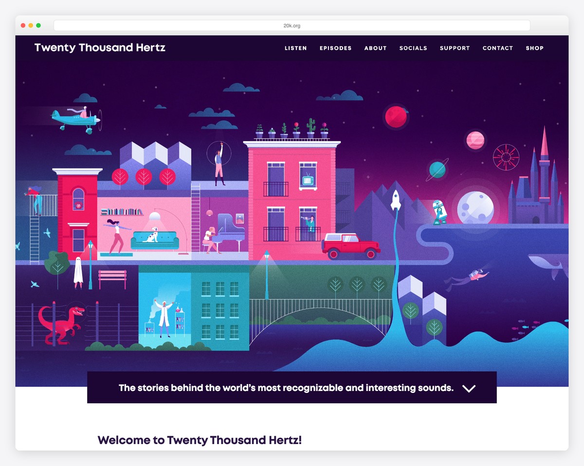 twenty thousand hertz podcast website