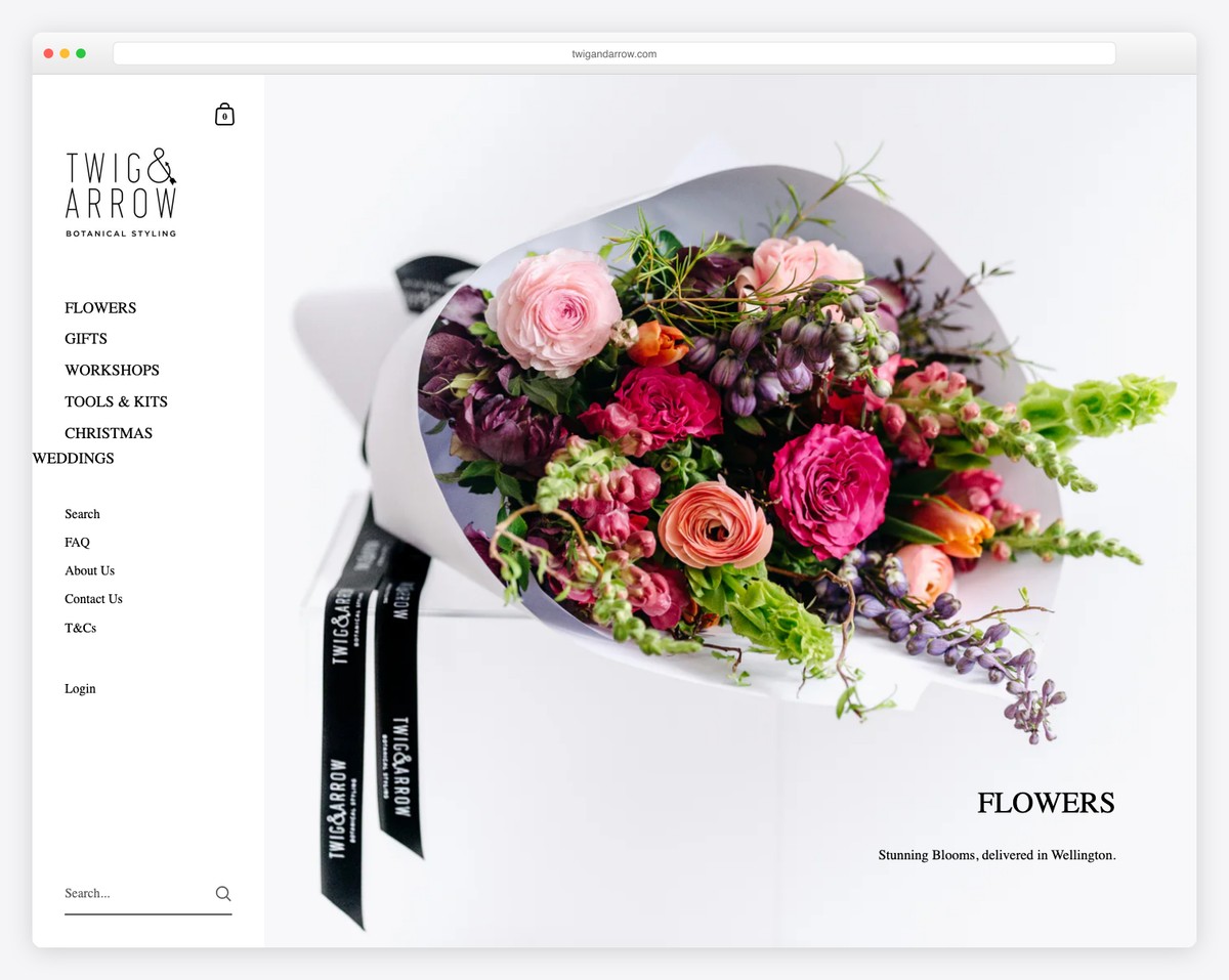 twig & arrow website example