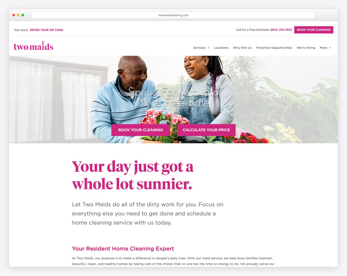 two maids website example