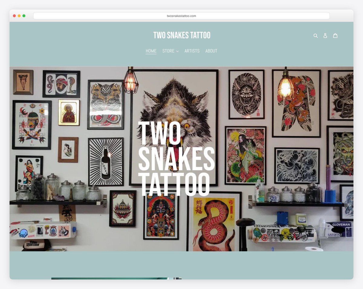 two snakes tattoo website example