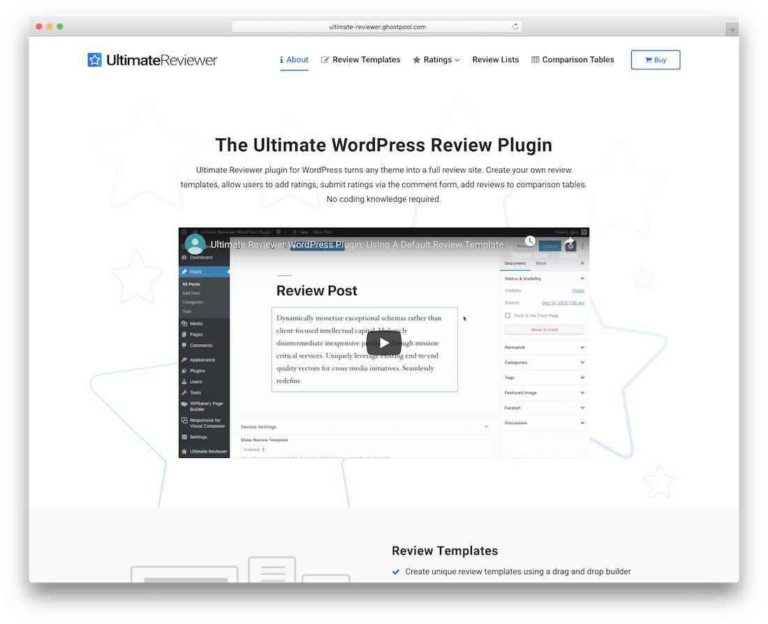 ultimate reviewer wpbakery extension