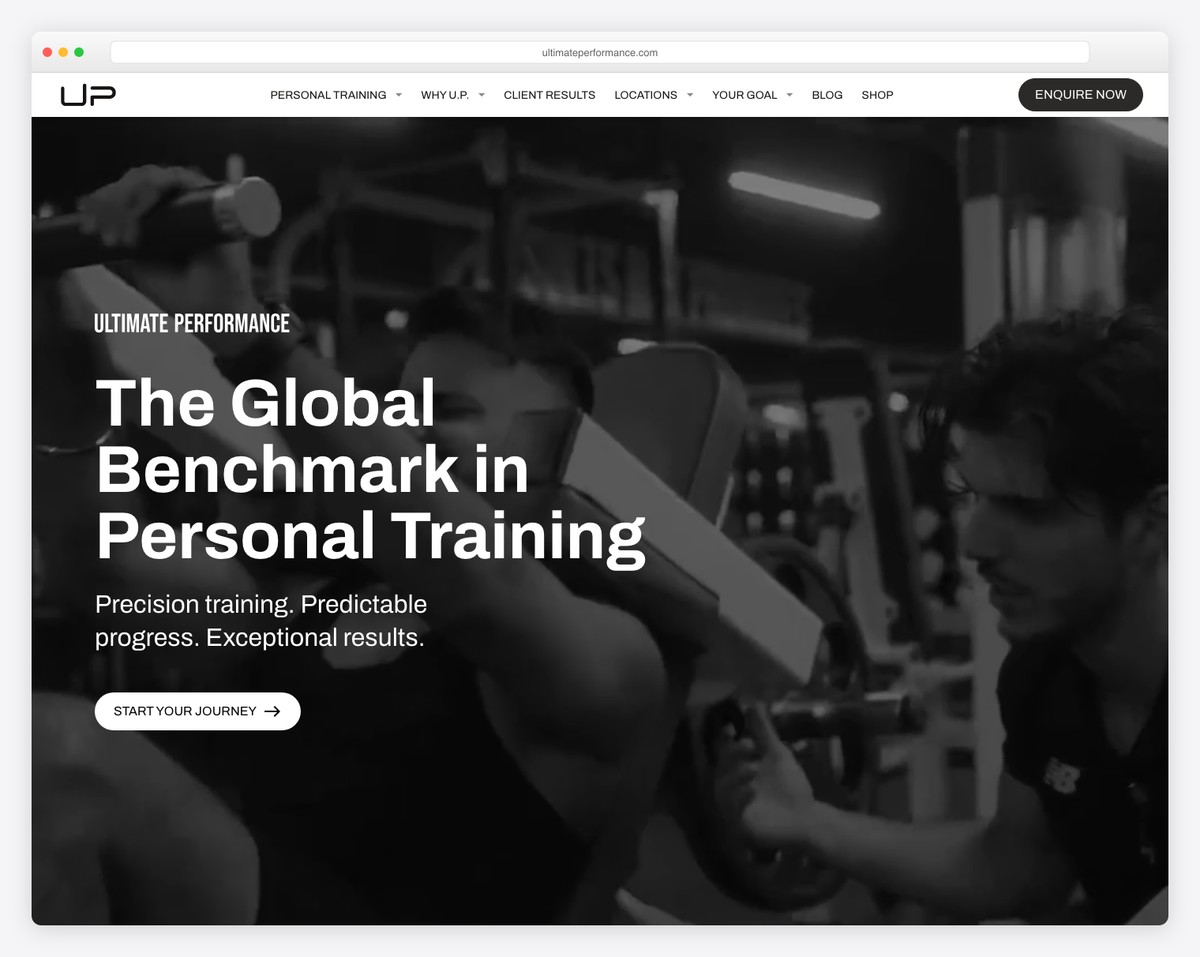 ultimate performance website example