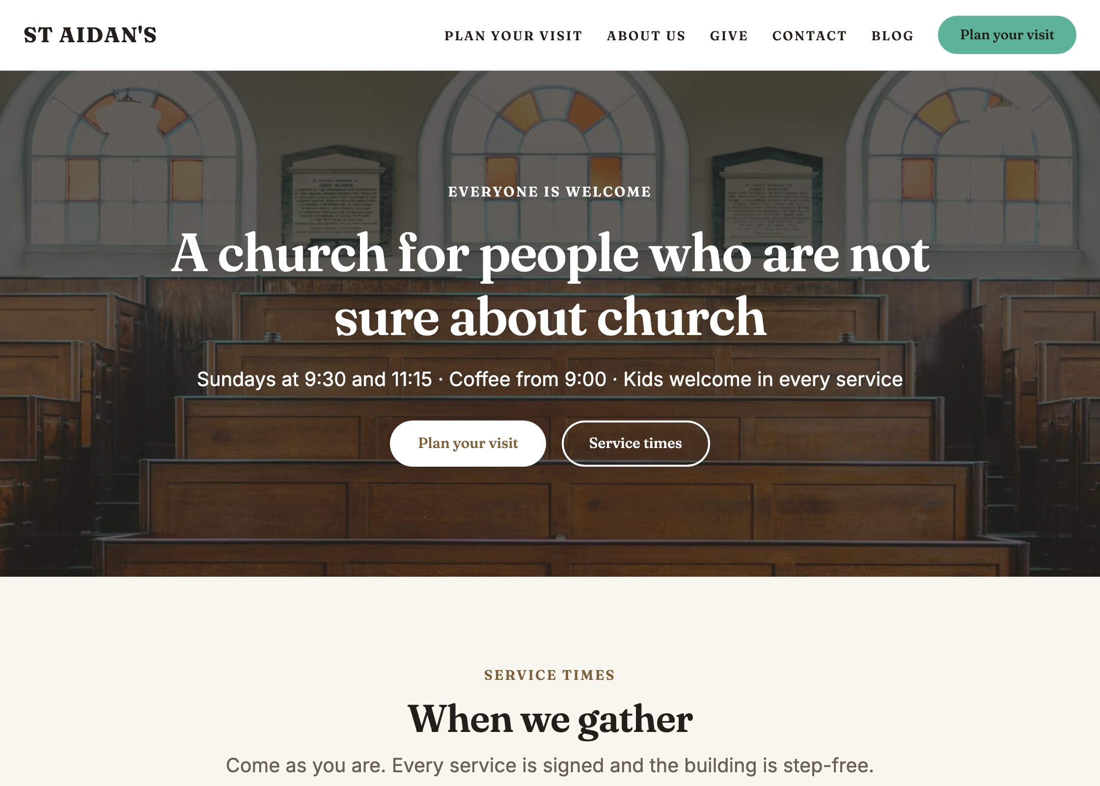 Unapp free WordPress theme, church starter site
