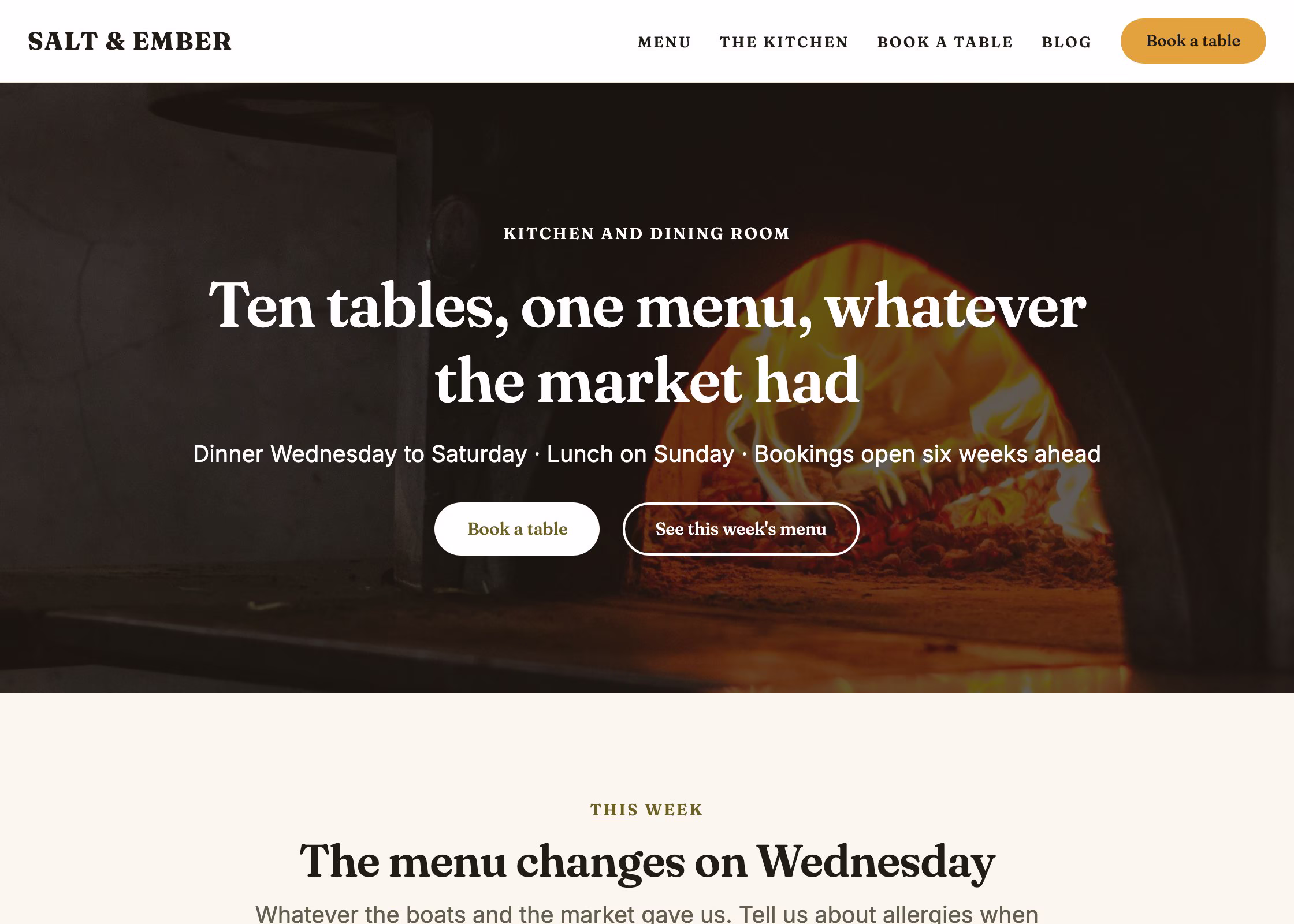 The Restaurant starter site