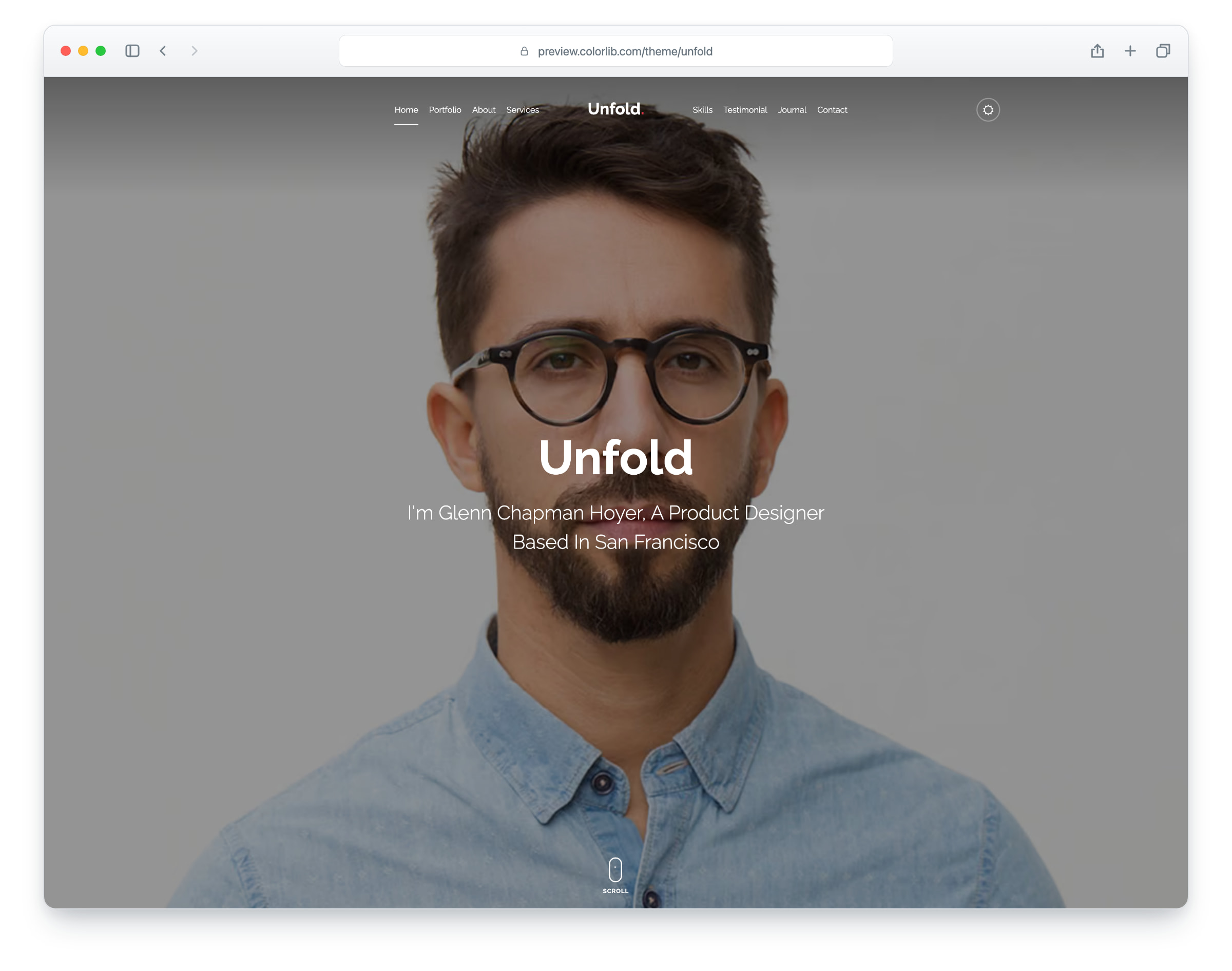 Unfold website template