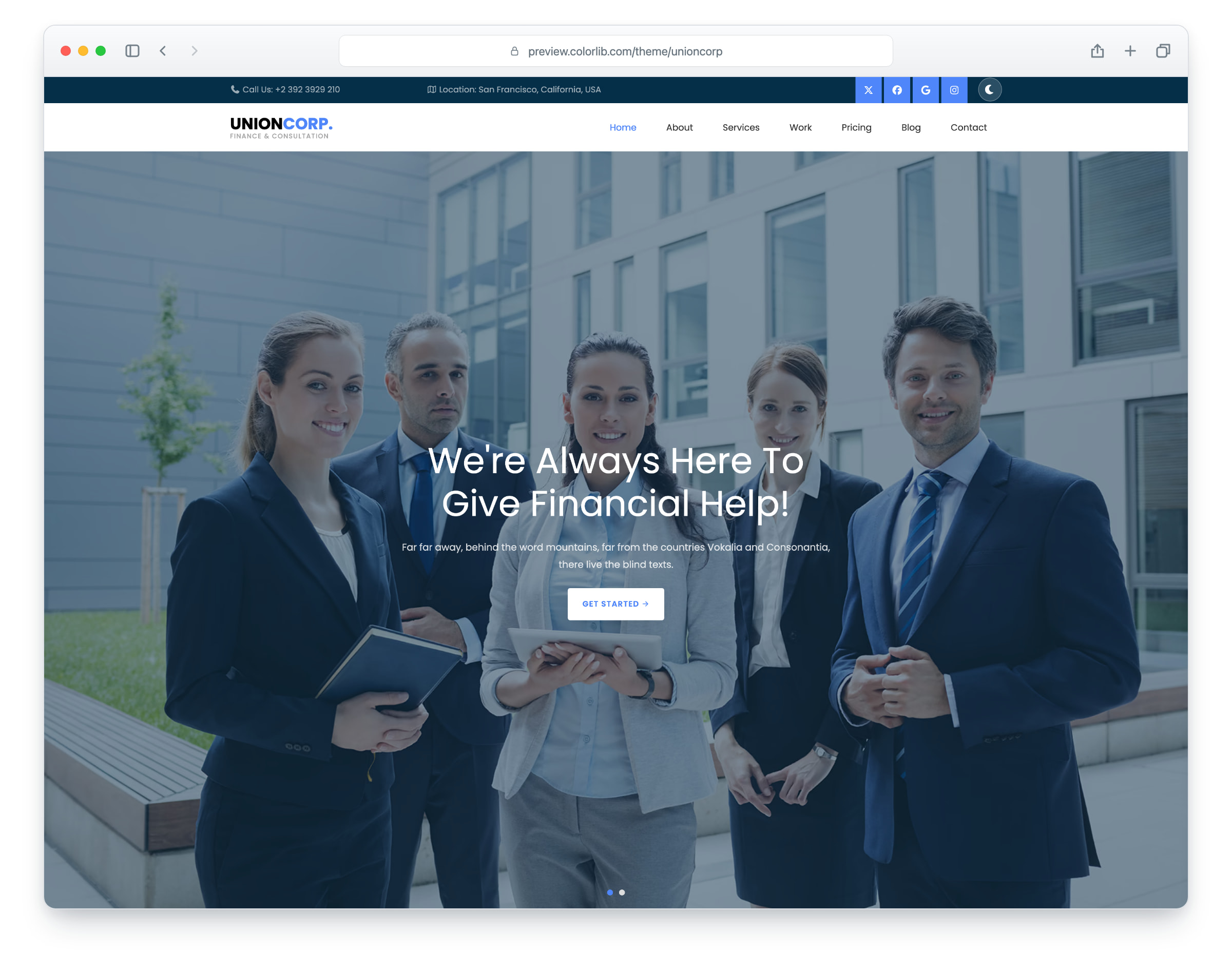 Unioncorp website template