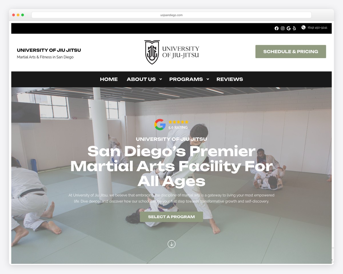 university of jiu jitsu san diego website