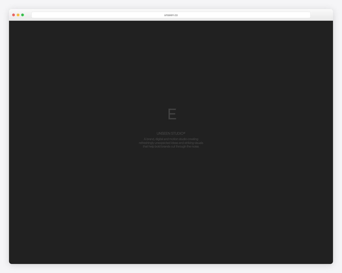 unseen studio dark website design example