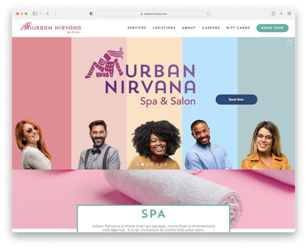urban nirvana spa website
