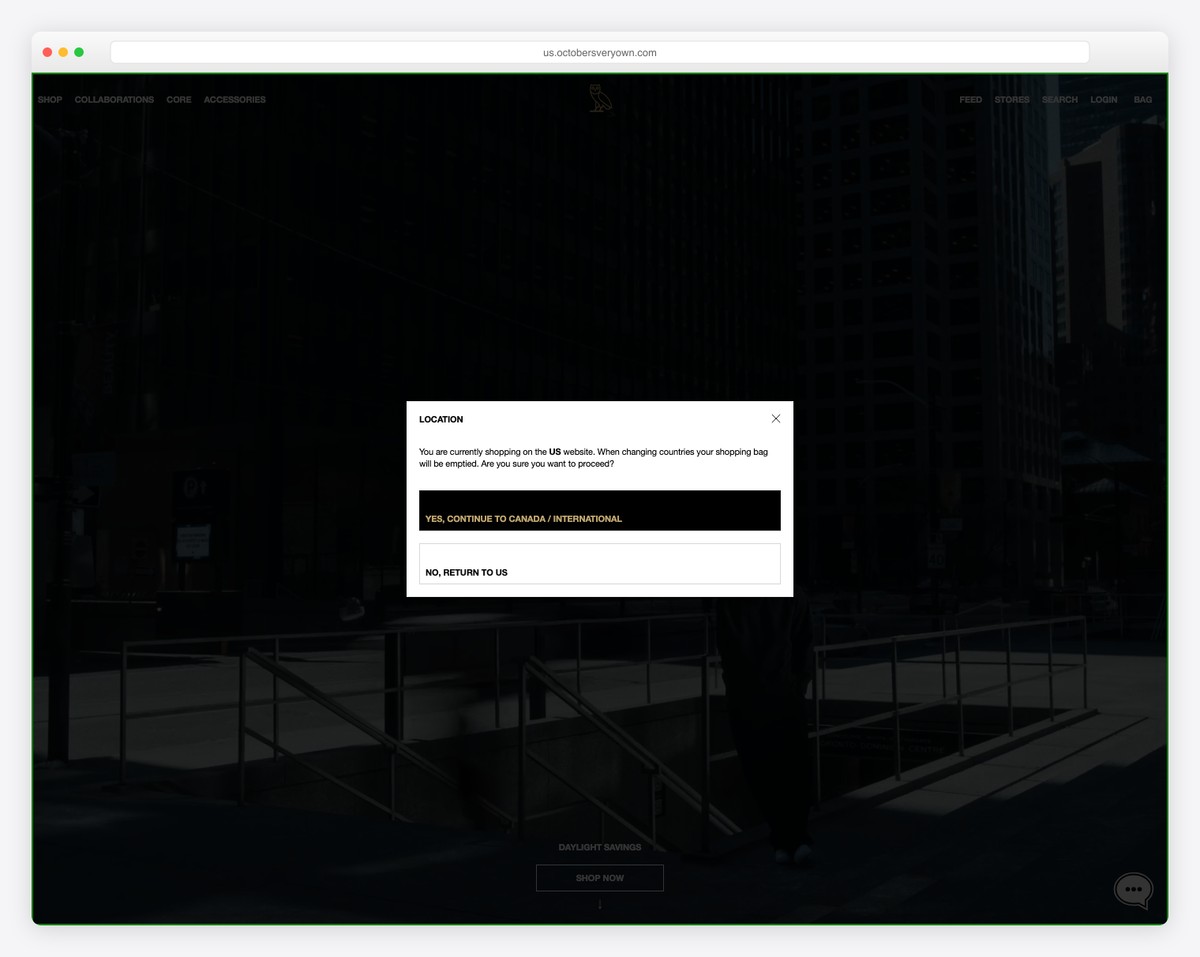 october's very own (ovo) website example