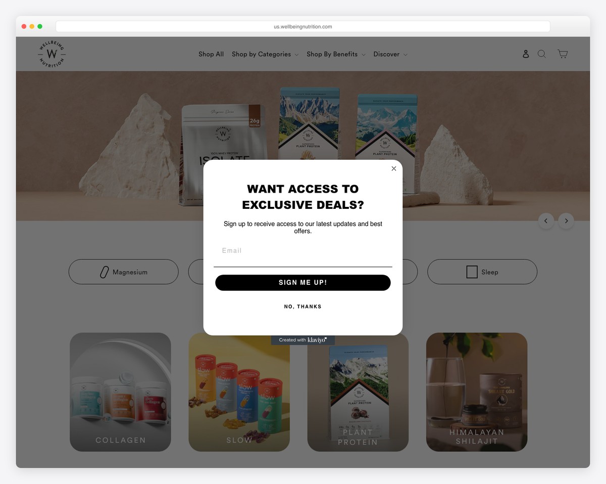 wellbeing nutrition usa website example