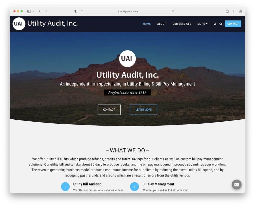 utility audit site123 website