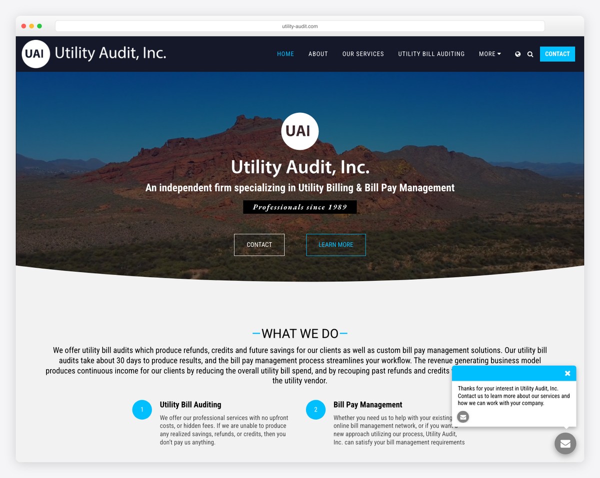 utility audit site123 website