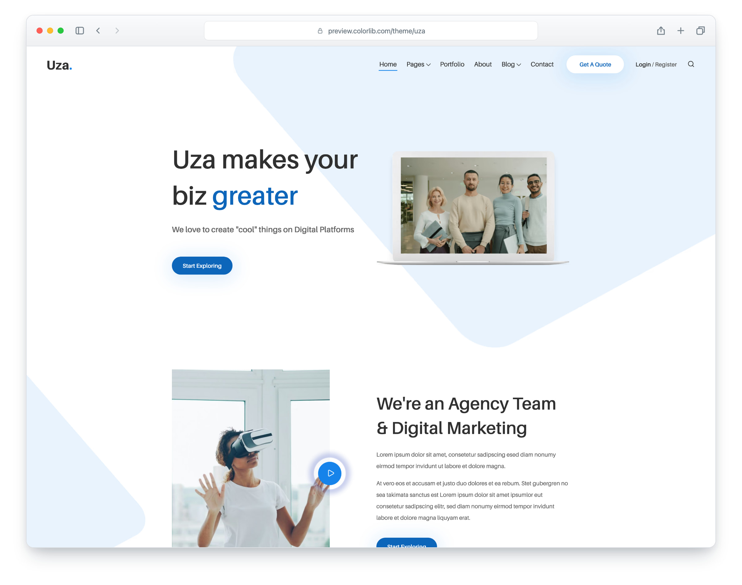 Uza website template