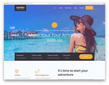 vacation rental website template