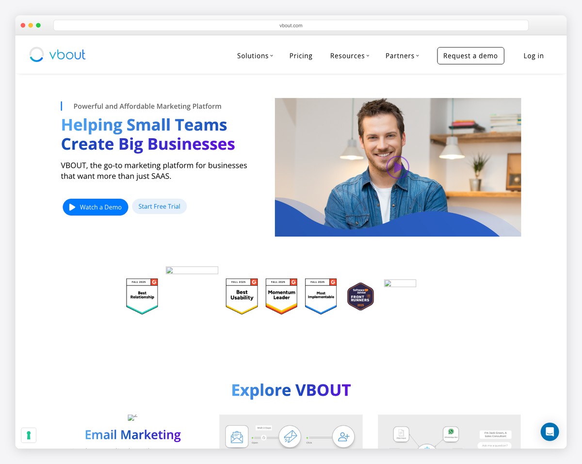 vbout startup website