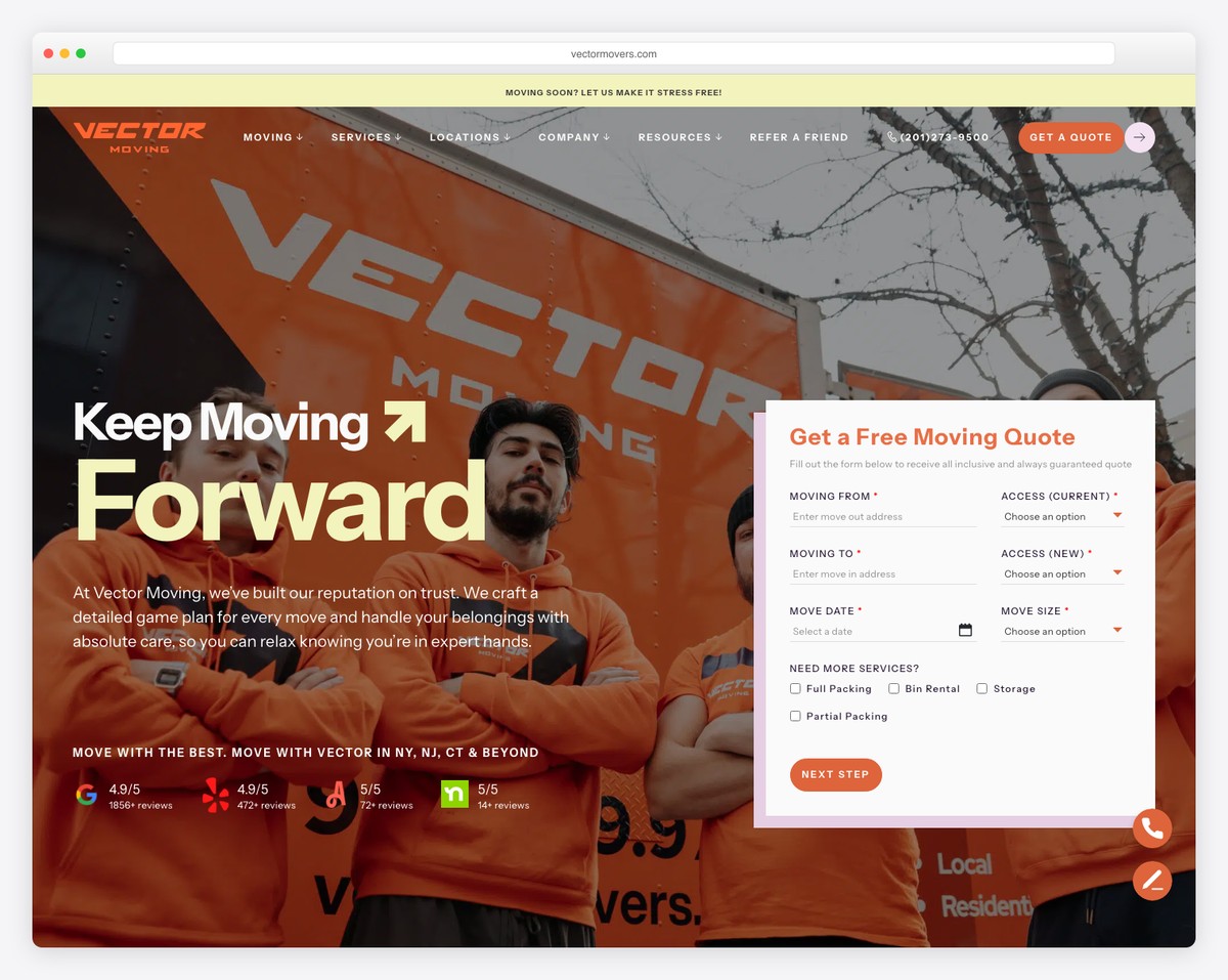 vector movers nj website
