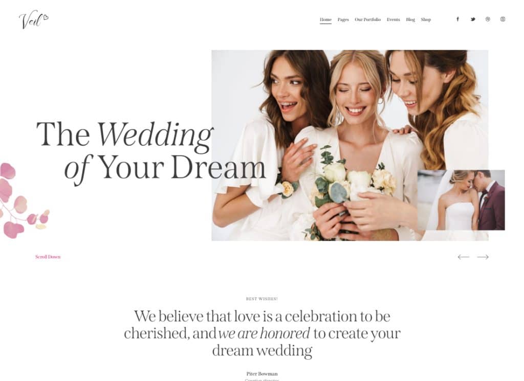 Veil | Wedding Event & Photographer WordPress Theme