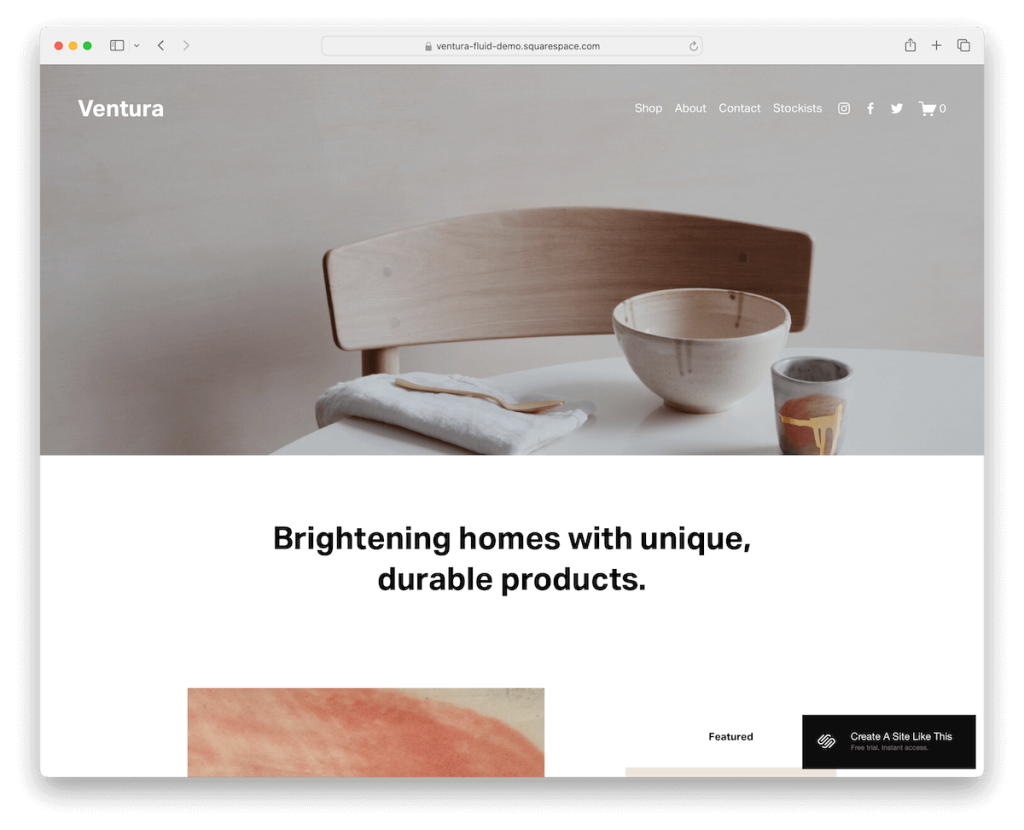 ventura squarespace interior design template