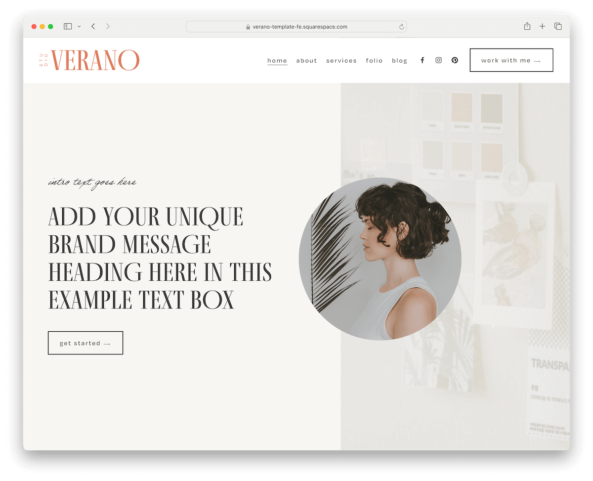 verano squarespace writer template