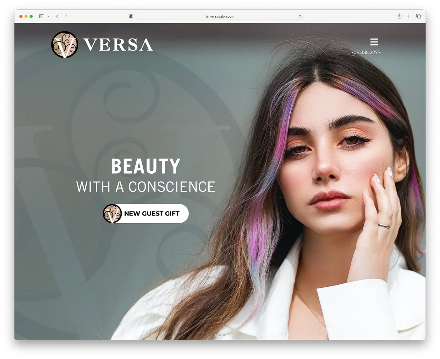 Versa Beauty salon website example