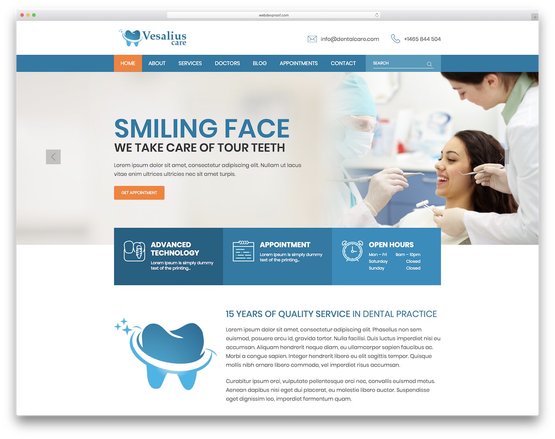 vesalius doctor website template