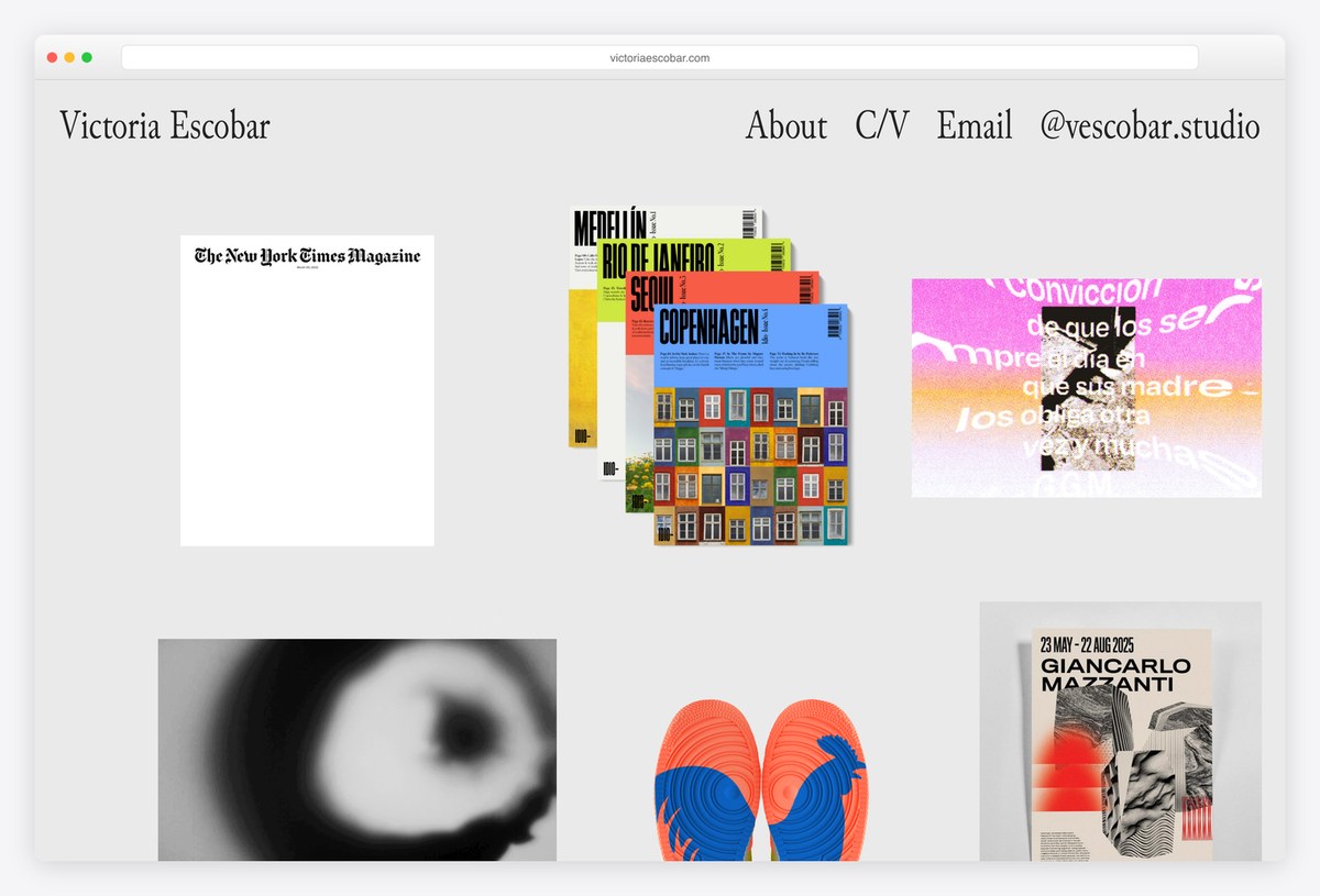 Victoria Escobar graphic design portfolio website