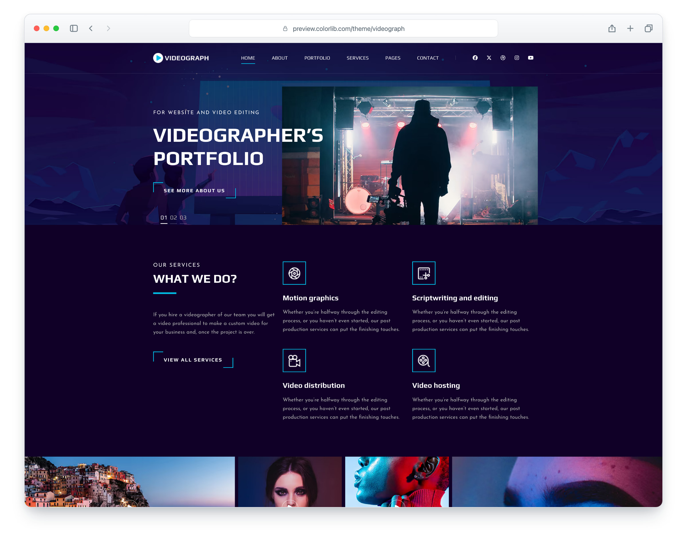 Videograph website template