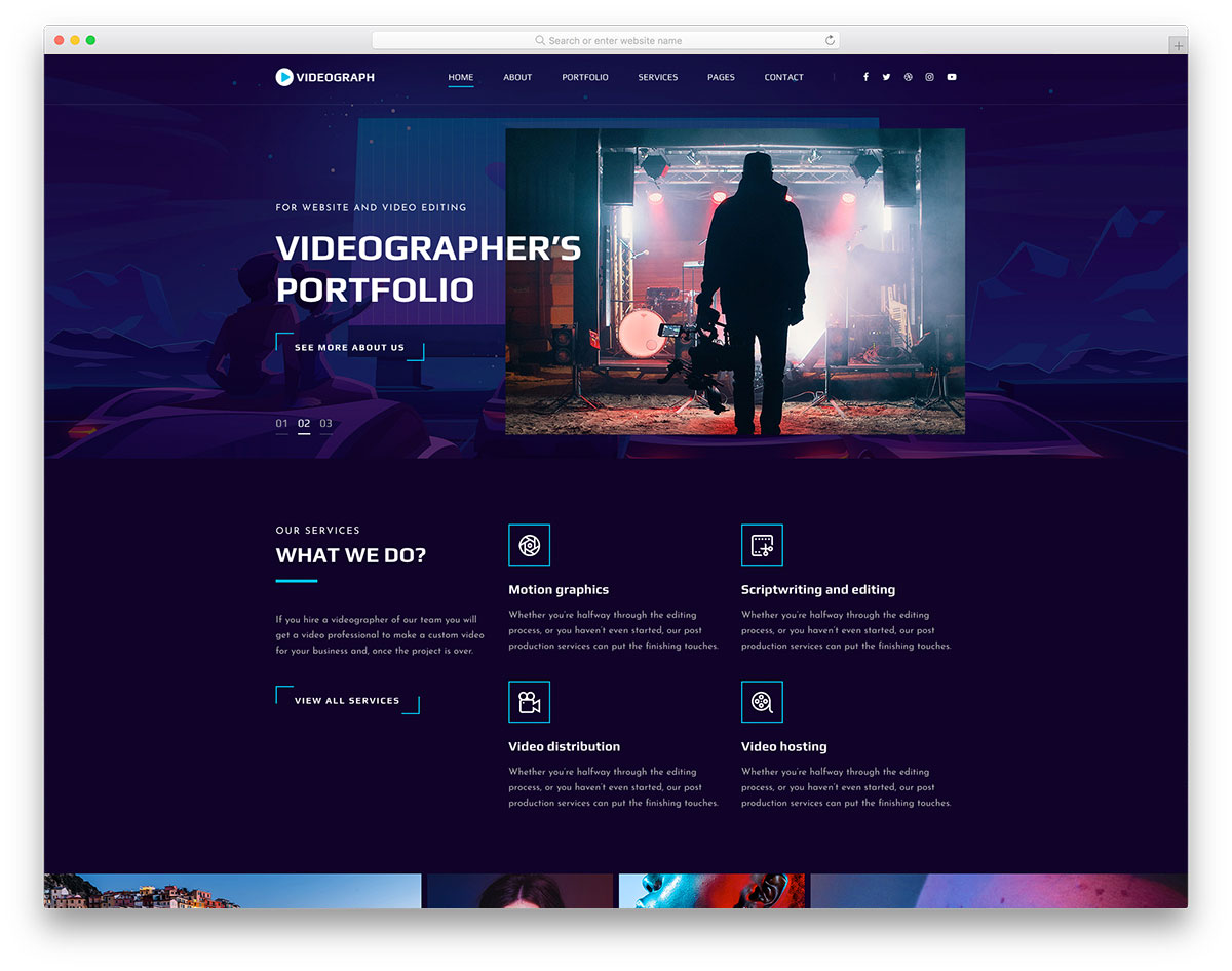 Videographer Website Template Free Printable Templates