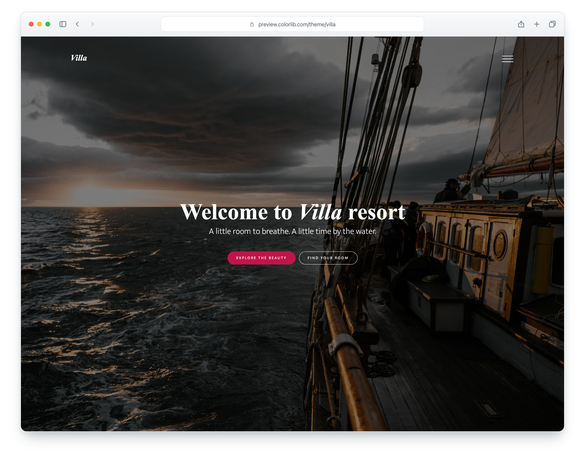 Villa website template