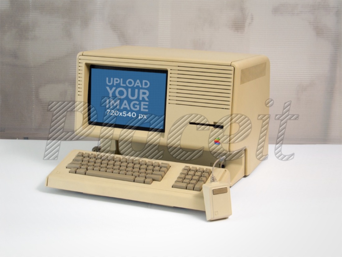 vintage apple lisa computer mockup