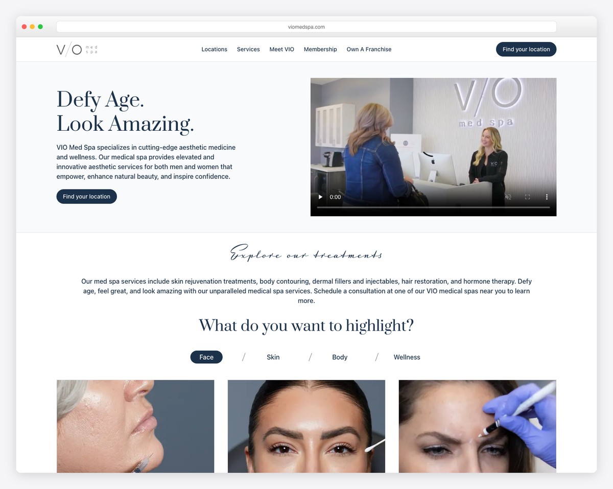 vio med spa website