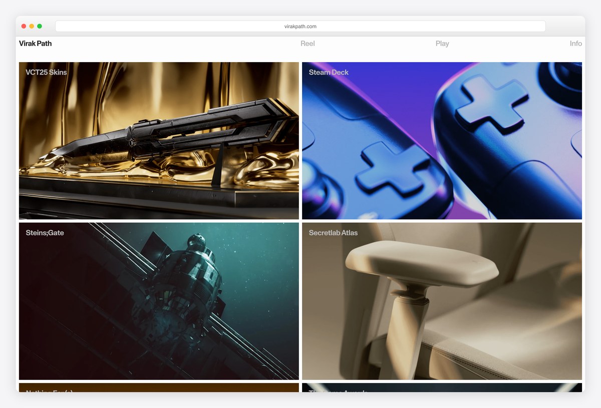 Virak Path motion design graduate portfolio website