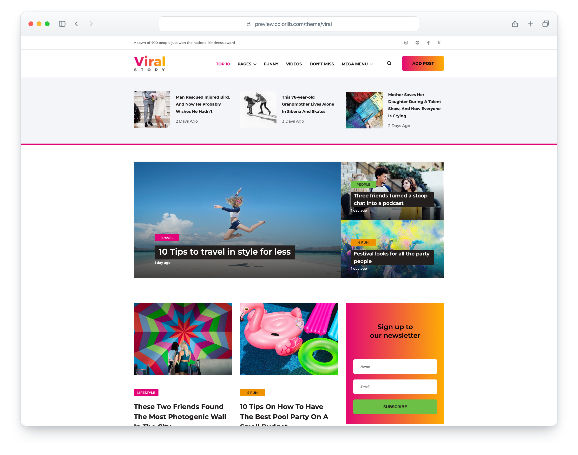 Viral website template