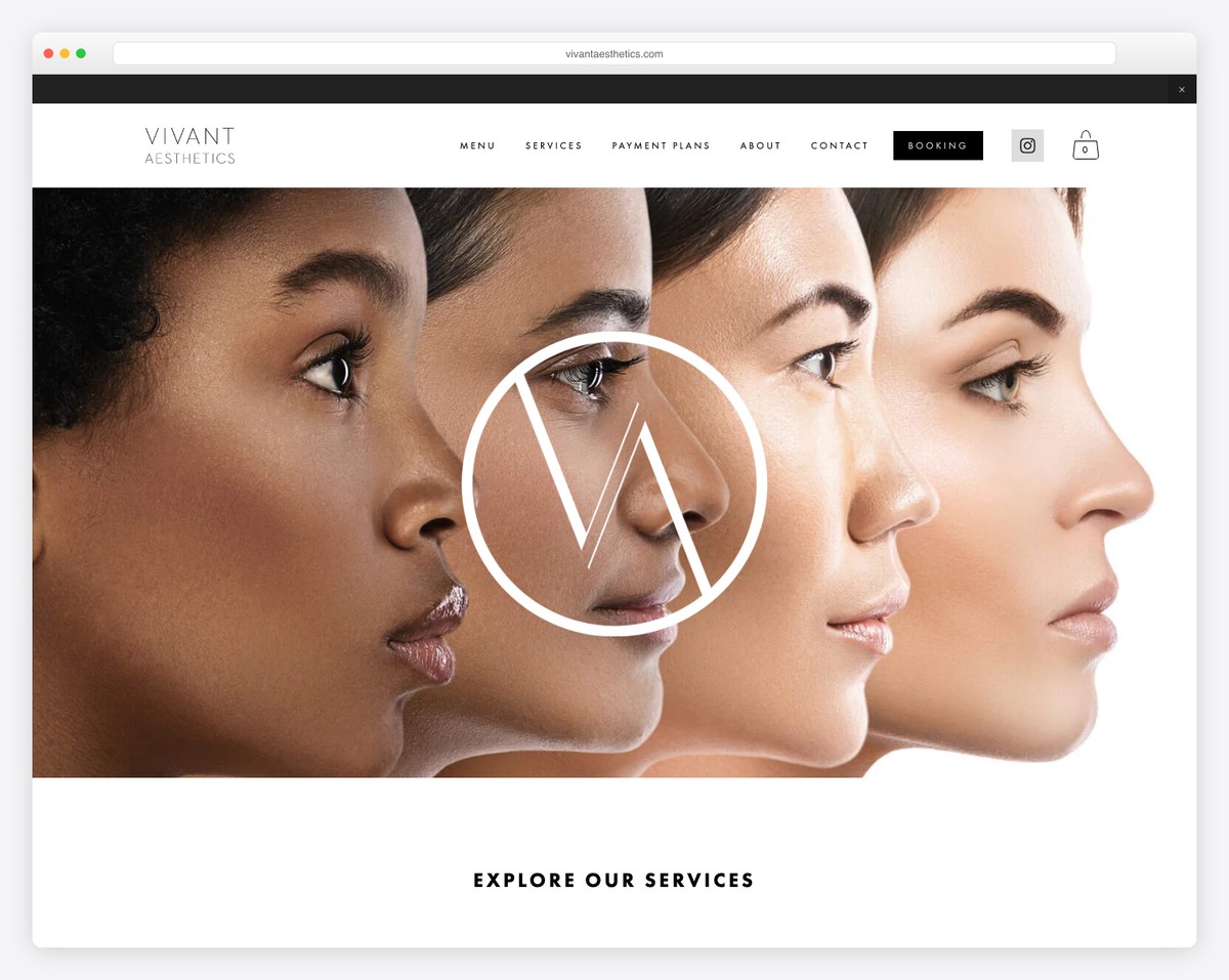 vivant aesthetics med spa website