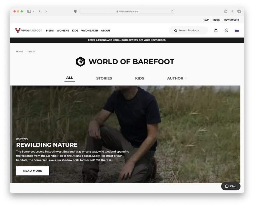 vivobarefoot business blog example