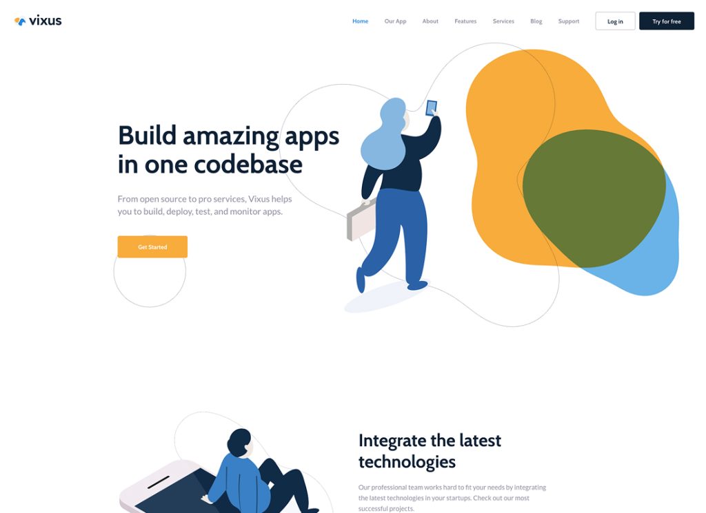 Vixus - Startup & Mobile App WordPress Landing Page Theme