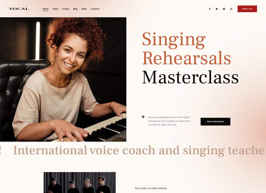 Vocal | Singing & Voice Artist WordPress Theme